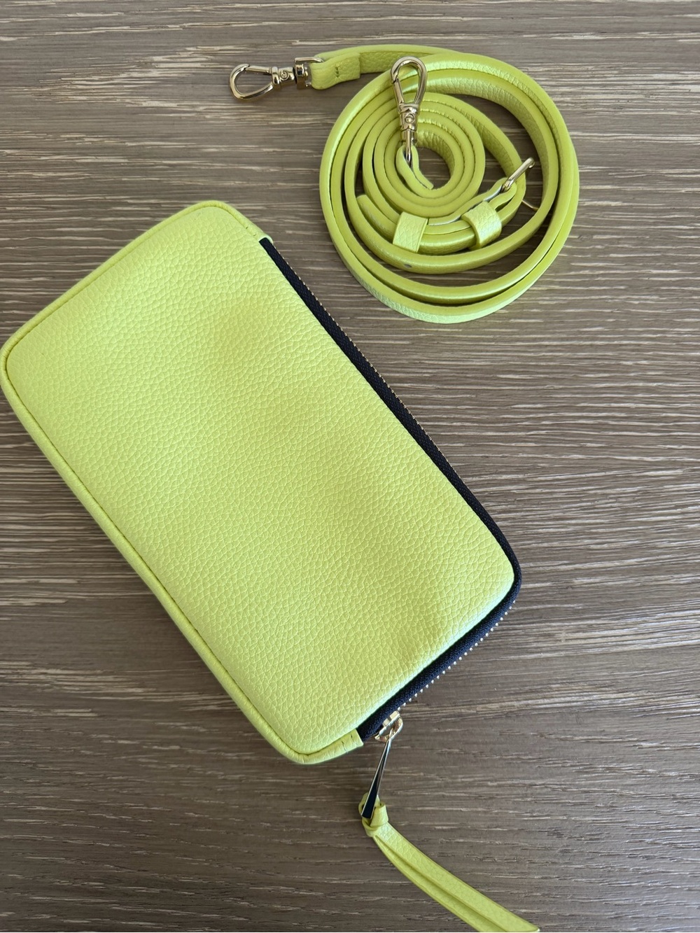 Bandolier Neon Lime Zip Wallet Crossbody with Strap - Picture 2 of 3